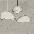 Modern Minimalist Dome Shaped Pendant Lights With Light Gray Textured Finish And Warm Glowing Light