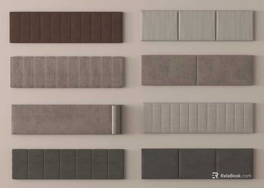 Various Colored Decorative Wall Panels With Different Textures For Home Interior 3d model 