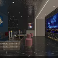Luxury KTV Private Box With Comfortable Sofa Large TV Screen And Ambient Lighting