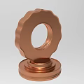 Copper Decorative Ornament Set with Circular Wavy Edge Rings Design 3d model