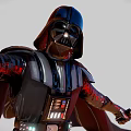 Iconic Darth Vader Game And Movie Character Wearing Black Armor With Red Lightsaber 3d model