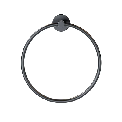 Essential Modern Black Round Wall Mounted Towel Ring Bathroom Accessory 3d model