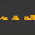 Shiny Stacked Gold Coins With Different Stacking Arrangements On Dark Background