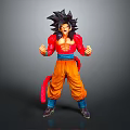 Super Saiyan 4 Goku Action Figure With Black Spiky Hair Red Top And Orange Pants