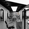 Sleek Modern Hair Beauty Salon Interior Design With Large Bright Floor To Ceiling Glass Windows