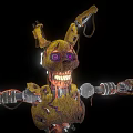 Rusty Mechanical Rabbit Horror Game Character With Broken Metal Joints And Tattered Ears 3d model