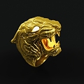 Lion Head Ring Jewelry 3d model