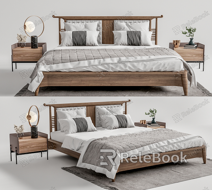 Nordic Double Bed Log Double Bed model