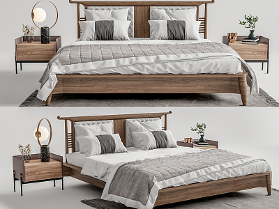 Nordic Double Bed Log Double Bed model