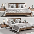 Nordic Double Bed Log Double Bed 3d model