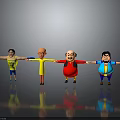 Cartoon Characters Standing In A Line Holding Hands With Different Body Types And Colorful Outfits