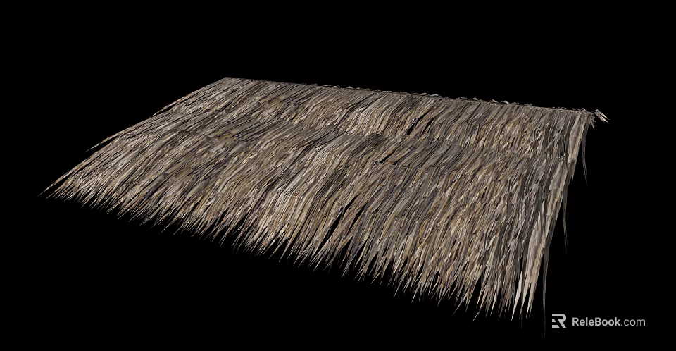 Natural Thatch Roof Structure With Rustic Straw Texture And Durable Design 3d model 