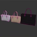 Stylish Fashionable Handbags In White Beige And Black With Top Handle Design For Everyday Use