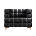 Modern Single Sofa Designer Simple Living Room Square Classic Genuine Leather Coubas Sofa for Small Apartment 3d model