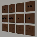 Modern Brushed Metal Square Switch Panels With Multiple Socket And Toggle Designs