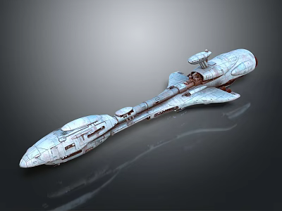 Advanced Futuristic Water Vessel with Streamlined Multi Section Sci Fi Design 3d model