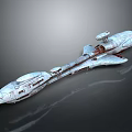 Advanced Futuristic Water Vessel with Streamlined Multi Section Sci Fi Design
