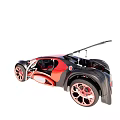 Stylish Black And Red Sports Car With Open Doors And Pink Rims Design