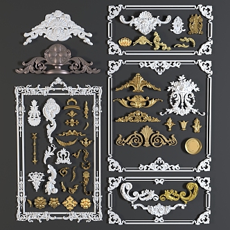 European-style carved 3d model