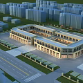 Modern Commercial Complex Architecture With Open Layout Glass Facade And Surrounding Greenery
