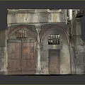Modern Urban Alley Featuring Ancient Stone Architecture Wooden Door Archways And Balcony Plants