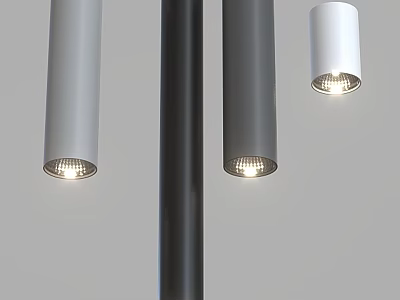 Modern Downlights And Spotlights With Sleek Design Gray And White LED Lighting 3d model