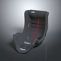 Gray Ergonomic Furniture Seat With Red Stitching And Competition Racing Design