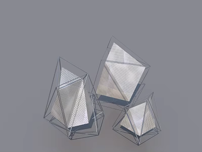 Modern Transparent Swing Door With Geometric Glass Design And Sleek Structure 3d model