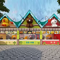 Cartoon Themed Snack Shop In Mall With Duck Bear Rabbit Decorations