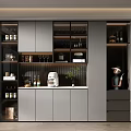 Modern Wine Cabinet Interior Design With Glass Doors Wine Bottles And Wine Glass Storage