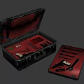 Durable Metal Hardware Toolbox Open With Red Checkered Lining And Organized Wrenches 3d model