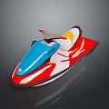 Vibrant Jet Ski With Blue Red White Yellow Accents And Comfortable Seat Design