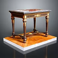Classic Ornate Table With Carved Details Golden Legs And Decorative Top