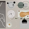 Modern Wall Decor Design With Geometric Shapes Lighting And Textured Elements
