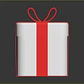 White Gift Box With Red Bow For Festive Gift Giving And Decor