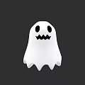 Game Movie Character White Ghost With Spooky Expression And Simple Design 3d model
