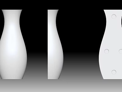White Vases Modern Minimalist Design Three Angles View Textured Surface And Decorative Holes Home Decor 3d model