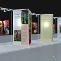Transparent Exhibition Display Stands With Colorful Images And Text Descriptions