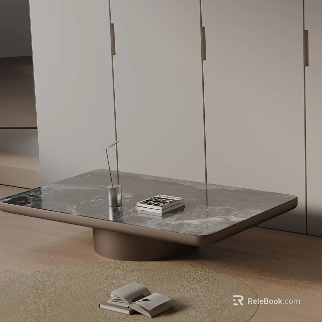 Modern Sofa And Coffee Table Set With Marble Top And Minimalist Design 3d model