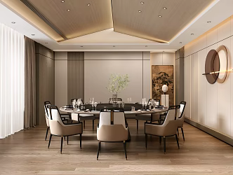 New Chinese Room Restaurant Room Box Room 3d model