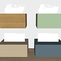 Stylish Home Tissue Boxes in Light Wooden Light Green Beige and Dark Blue