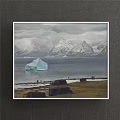 Beautiful Landscape Painting With Green Grassland Rolling Mountains And Calm River