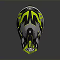 Black Yellow White Motorcycle Helmet With Graphic Design And Protective Visor