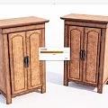 Two Traditional Wooden Wardrobes With Double Doors Flat Top And Wood Grain