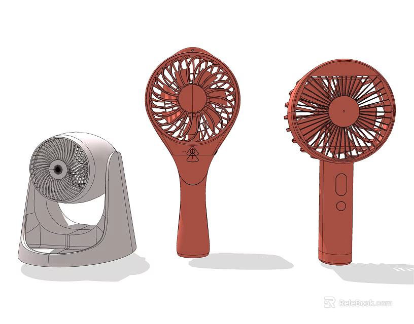 Different Styles of Air Cooler Fans Including Portable Handheld and Tabletop Designs 3d model 