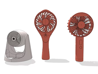 Different Styles of Air Cooler Fans Including Portable Handheld and Tabletop Designs 3d model
