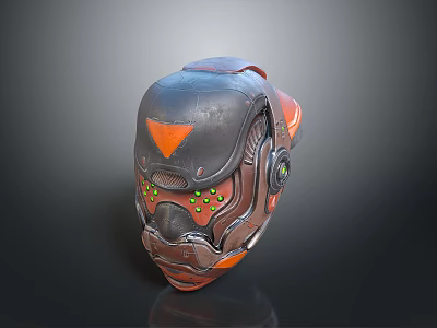 Sci-fi Helmet Future Warrior Black Luminous Element Tactical Equipment Diving Helmet 3d model