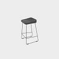 Modern Black Leather Bar Stools With Metal Frame For Kitchen Island Use