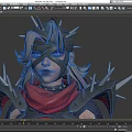 Game Character In Black And Red Spiked Armor With Leather Boots And Combat Stance