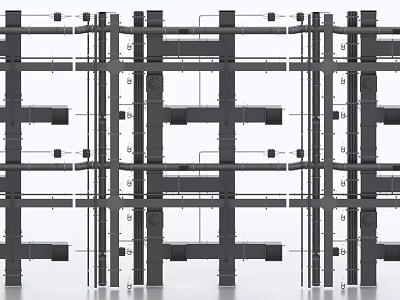 Structural Design Of Industrial Pipe System Layout 3d model